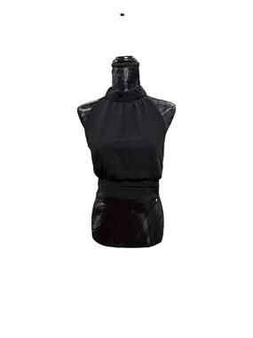 Forever 21 Black High-Neck Sleeveless Halter Top